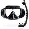 CRESSI Estrella + Seal Dry Combo Black/Black - Combo Set per Adulti Maschera Estrella e Innovativo Snorkel Seal Dry, Perfetto per Immersioni Snorkeling, Nero/Nero, Taglia Unica