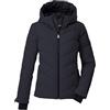 killtec Donna Giacca da sci/giacca trapuntata/giacca funzionale in look piumino con cappuccio e paraneve KSW 31 WMN SKI QLTD JCKT, schwarz blau, 46, 43417-000