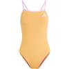 adidas Femme Thin Straps V-Back Swimsuit, Pure Tangerine/Bliss Lilac, 40