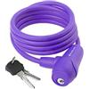 M-Wave Automatic Silicone Spiral Cable Lock M-Wave, 1500 X 8 Mm, Purple, On Card