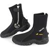 SEAC PRO HD, Calzari da Subacquea in Neoprene da 6 mm con Cerniera Laterale e Suola Rigida in Gomma Unisex Adulto, Nero, M
