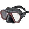 SEAC Eagle, Maschera Compatta a Volume Ridotto per Apnea e Pesca Subacquea, Nero/Rosso, Standard