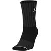 NIKE DX9632-010 U J ED CUSH POLY CREW 3PR 144 Calzini UNISEX BLACK/WHITE Taglia M