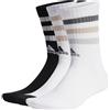 adidas Bold 3-Stripes Cushioned, Calzini (3 Paia), Bianco/Nero/Bianco, Ks, Unisex-Adult