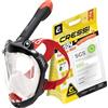 CRESSI Kiddy Kids Full Face Mask Black/Clear/Red- Maschera Integrale Progettata Appositamente per i Bambini, Antiappannamento, Valvola di Scarico e Snorkel Dry, Nero/Trasparente/Rosso