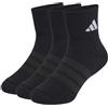 adidas Unisex - Bambini e ragazzi Cushioned Sportswear Ankle Socks 3 Pair Pack, black/black/white, 34-36