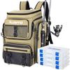 PLUSINNO Fishing Backpack With Tackle Boxes zaino da pesca con scatole per attrezzatura Unisex - Adulto