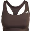 adidas Femme Optime Essentials Workout 3-Stripes Medium Support Bra, Aurora Coffee Met./White, XS