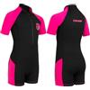 Cressi Little Shark, Wetsuit 2 mm, Muta Shorty Junior Disponibile Corte o Maniche Lunghe Unisex-Bambini, Nero/Rosa, 3/4 Anni