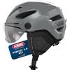 ABUS Casco da città Pedelec 2.0 ACE - Casco da bicicletta con luce posteriore, visiera, cappuccio antipioggia, protezioni per le orecchie - per uomo e donna