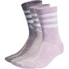 adidas Unisex - Adulto 3-Stripes Stonewash Crew Socks 3 Pairs, Shadow Violet / Bliss Lilac / White, 45-48