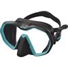 Seac Icona, maschera monolente Made in Italy per la subacquea realizzata con tecnologia frameless e facciale sovrastampato,nero/tiffany, standard