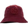AS Roma Cappelli Stadio, ASR Embroidery Reversible Velvet Bucket Hat - Red Tone ON Tone, L-XL