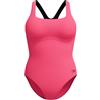 Speedo Donna Flex Band Swimsuit with Integrated Swim Bra | Swim Fitnes | Training, Raspbery Fill/Vermilion/Punch, 50