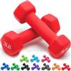 Portzon Pesi Manubri 10 Colori Opzioni Compatibili con Set di 2 Manubri in Neoprene Set di 2 Manubri 0,5-6,8 kg, Antiscivolo, Anti-Rotolamento, Forma Esagonale