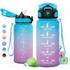 KollyKolla Borraccia 500ml/1L/1.5L, Palestra a Prova di Perdite, Motivazionale con Cannuccia, Bottiglia d'acqua Sportiva con Indicatore del Tempo,per Adulto, Viaggio, Sport, Scuola