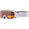 ALPINA Unisex - Bambini, SCARABEO JR. DH Occhiali da sci, white rose, One Size