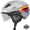 ABUS Casco da bicicletta HYP-E ACE - con luce anteriore, fanale posteriore e luce lampeggiante - con visiera e paraorecchie - adatto anche per e-bike e S-Pedelec - per uomo e donna