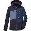 Killtec Ragazzi Giacca da sci/giacca funzionale con cappuccio staccabile e ghetta antineve, impermeabile KSW 174 BYS SKI JCKT, black blue, 152, 39896-000