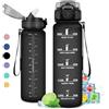KollyKolla Borraccia 500ml/1L/1.5L, Palestra a Prova di Perdite, Motivazionale con Cannuccia, Bottiglia d'acqua Sportiva con Indicatore del Tempo,per Adulto, Viaggio, Sport, Scuola