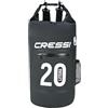 Cressi Dry Bag, Sacca/Zaino Impermeabile per attività Sportive Unisex Adulto, Nero con Zip, 20 LT
