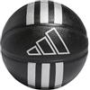 adidas Unisex - Adulto 3-Stripes Rubber Mini Basketball Recreation Ball, Black/Silver Metallic, 3