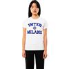 Inter T-Shirt Donna,Prodotto Ufficiale,Collezione Back to Stadium,Bianco,XS,22I002W9001