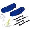 Park & Sun Sports Cinghia di Confine Regolabile per pallavolo all'aperto con picchetti a Terra: Marcatore a Linee Corte Largo 2,5 cm, Blu (BC-Web-A)