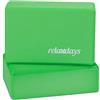Relaxdays Blocchi per Yoga Set da 2, Mattoncini per Esercizi, in Gommapiuma, Antiscivolo, HxLxP 8x23x15 cm, Verdi