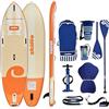 Skiffo Rivage Coral 11' - Sup Gonfiabile 2 in 1 Kayak Completo - 335 x 86 x 15 cm - Max 160 kg - Stabile e versatile - Design unico