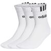 adidas Unisex - Bambini e ragazzi 3-Stripes Linear Half-Crew Cushioned Socks 3 Pairs, White/Black, 6-7 Years
