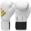 Adidas Guantoni da boxe Speed 50 per uomo, donna, bambino, per allenamento, palestra, 113,4 g, 170,1 g, 226,8 g, 283,5 g, 340,2 g, 396 g, 453,6 g, colore: bianco/oro, 453,6 g