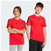 Adidas Unisex - Bambini Essentials 3 Stripes T-Shirt, Pure Ruby/Black, 15-16 Years