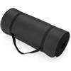 Amazon Basics Tappetino per allenamento, esercizi e yoga con tracolla, spessore extra di 2.5 cm, Nero
