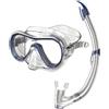 Seac Set Giglio, Set Snorkeling con Maschera Subacquea e Snorkel con Valvola di Spurgo Acqua per Adulti e Ragazzi, trasparente/blu, standard