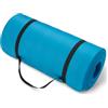 Amazon Basics Tappetino per allenamento, esercizi e yoga con tracolla, spessore extra di 2.5 cm, Acqua