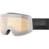 Uvex provoqe FM - maschera da sci per adulti - categoria di filtro 2 - privo di appannamenti - black matt dl/silver-cle - one size