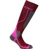 CMP - Calza da sci per bambini in lana, Burgundy-Pink Fluo, 31/33