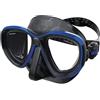 SEAC Afrodite, Maschera Subacquea a Volume Ridotto con Lenti Temperate 3 mm, Comfort Silicone Skirt, Fibbia 3D Regolabile, Compatibile con Lenti Ottiche Correttive (-1.0 a -6.0), Blu/Nero