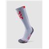 UYN Ski Evo Race Lady Evo Race Calza da Sci Donna, Donna, Light Grey/Red, 41/42