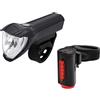 FISCHER Set di illuminazione USB con innovativa lampada da terra a 360° per una maggiore visibilità e protezione, luce frontale 50 lux