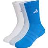 adidas Mixte enfant CUSHIONED SPORTSWEAR CREW SOCKS 3 PAIR PACK, Crystal Sky/white/ray blue, 3-4 Years