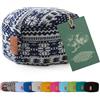 #DoYourYoga cuscino rotondo per yoga 30cm x 15cm | blu-bianco | fodera lavabile | riempito con gusci di grano saraceno biologico (KBA) | cuscino yoga per Yin Yoga e Meditazione