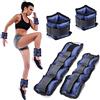 Bakaji Set 4 Pesi per Polsi e Caviglie da 2 kg + 1 kg Allenamento Palestra Aerobica Fitness Potenziamento Muscolare in Neoprene con Chiusura strappo e Fibbia Regolabile (Blu)