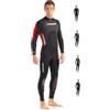Cressi Morea Wetsuit Full 3 mm, Muta Monopezzo Neoprene Ultrastretch Uomo, Nero/Rosso/Argento, S/2
