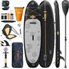 JUMMICO Tavola gonfiabile Stand Up Paddling Board SUP Board stabile e rapido gonfiaggio completo con zaino,Nero