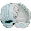 Wilson 2024 A200™ EZ Catch™ Guanto T-Ball da 10 - Tiro destro, argento/bianco/verde acqua