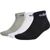 adidas Unisex - Bambini e ragazzi Linear Ankle Cushioned Socks 3 Pairs, Medium Grey Heather/White/Black, 7-8 Years