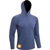 MEETWEE Maglietta Uomo Maniche Lunghe Cappuccio UPF 50+ Protezione Solare Camicia UV Estate Asciugatura Rapida Traspirante Leggera per Pesca Trekking Mare Spiaggia