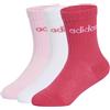 adidas Unisex - Bambini e ragazzi Linear Kids Crew 3 Pairs Per Pack Socks Socks, white/clear pink/power pink, 3-4 Years